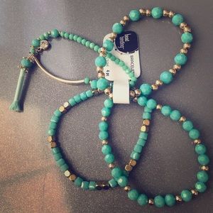 3/$10!Bracelet 4 Set NWT Turquoise & Gold Tone 🌟